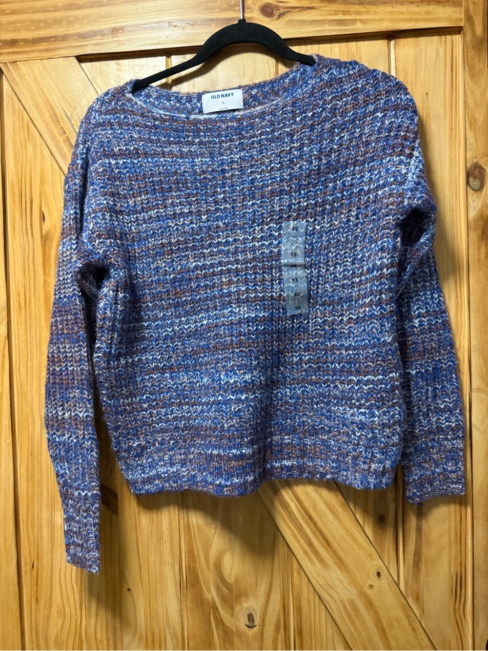 Old Navy Blue and Brown Marled Crewneck Sweater